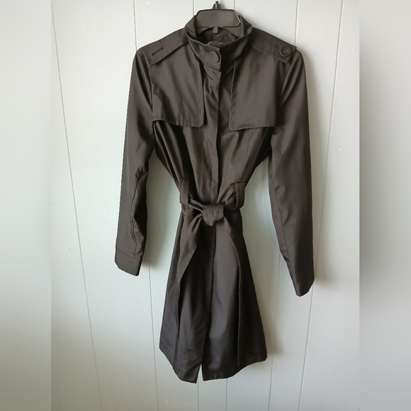Kenneth Cole Jackets & Blazers - Kenneth Cole Women's Black Collared Button Up Trench Coat Size M